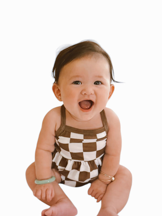 Brown Check Nala Onesie