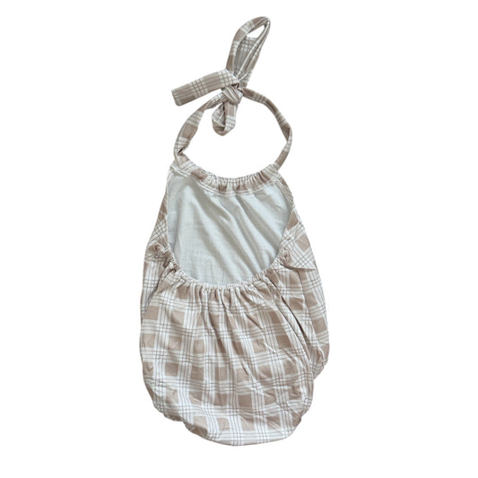 Beige Palaka halter Romper