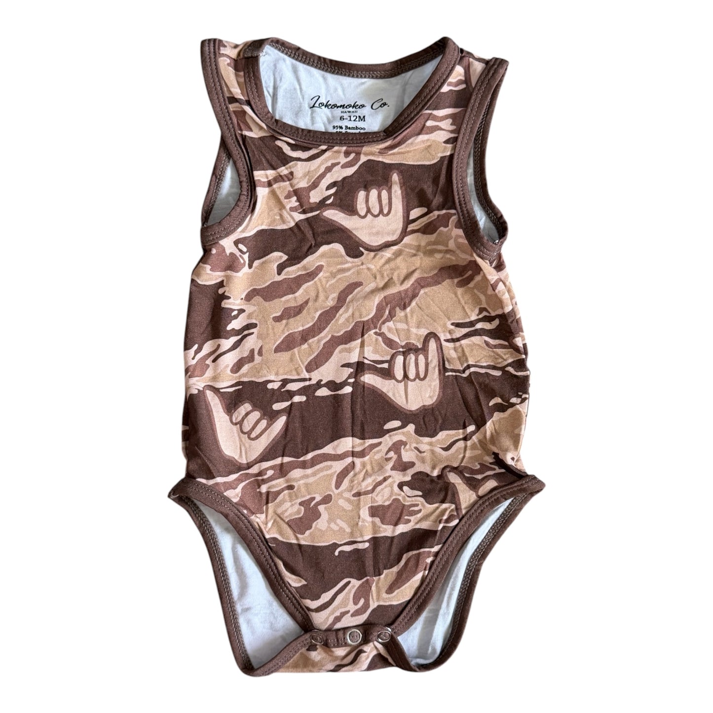 Camo Shaka Bamboo Tank Onesie