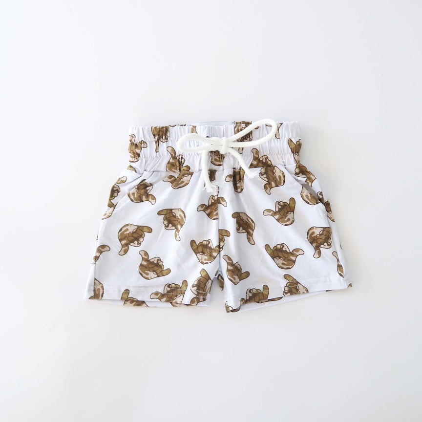Camo Shaka Bamboo Boy Shorts