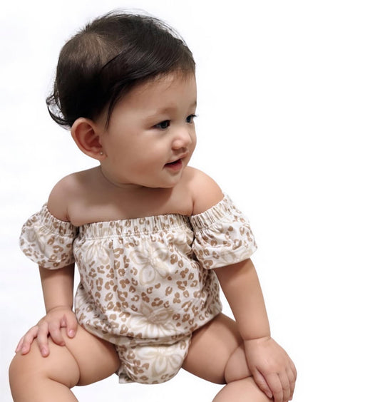 Cheetah Orchid Off The Shoulder Romper