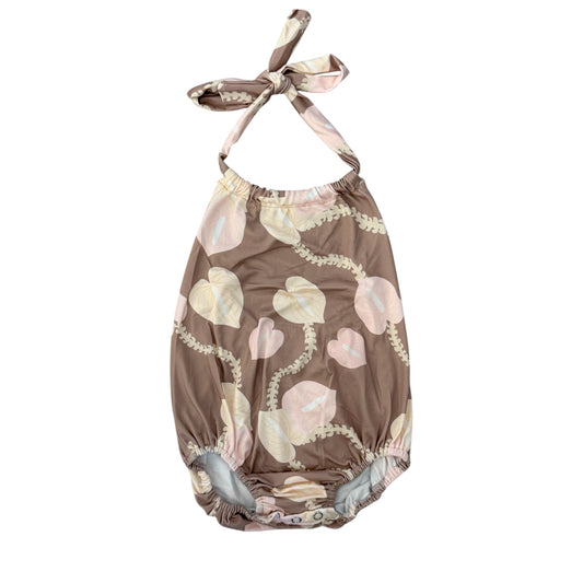 Mocha Anthurium Lei Halter Romper