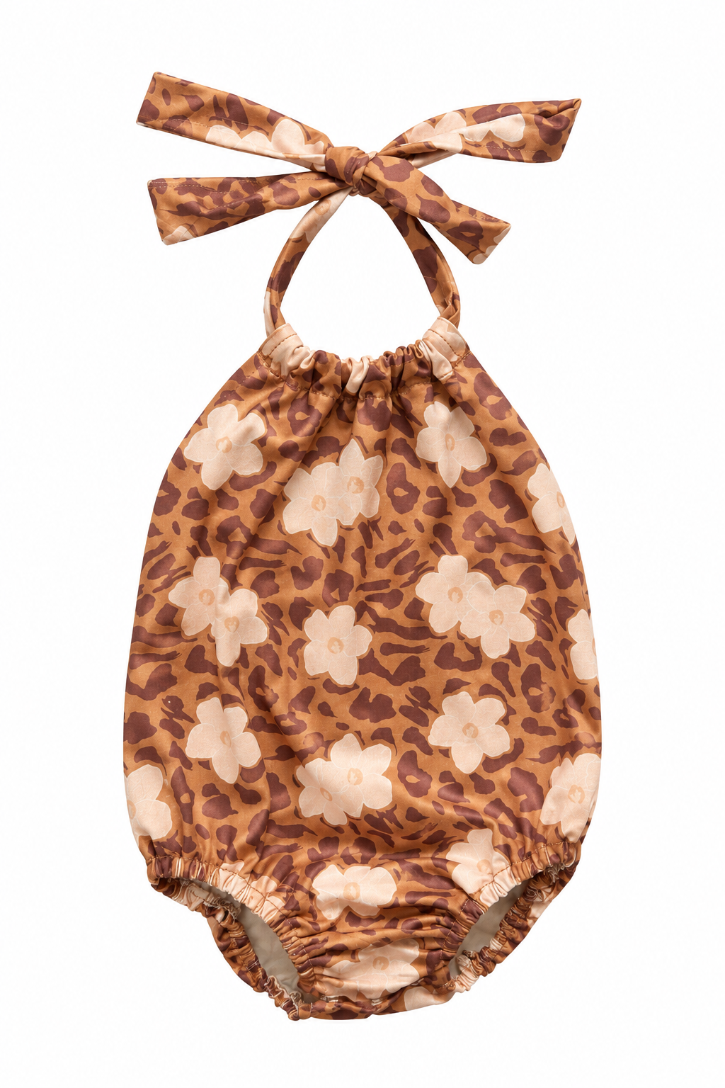 Caramel Leopard Keni Halter Romper