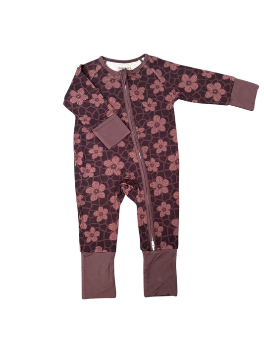 Wild Hibiscus Bamboo Zip up Pajama