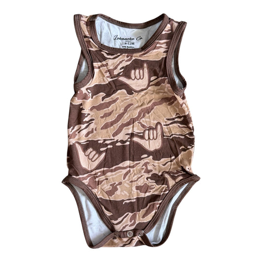 Camo Shaka Bamboo Tank Onesie