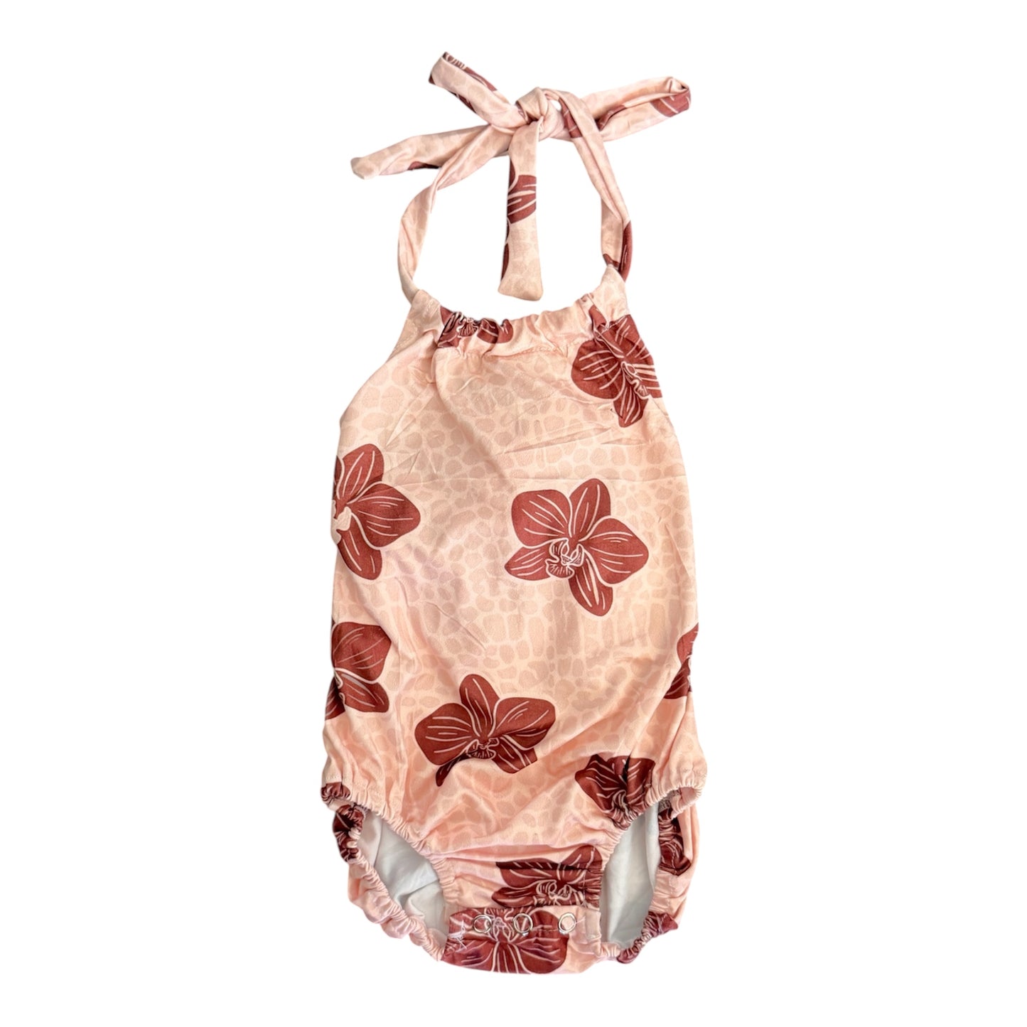 Orchid Croc Halter Romper